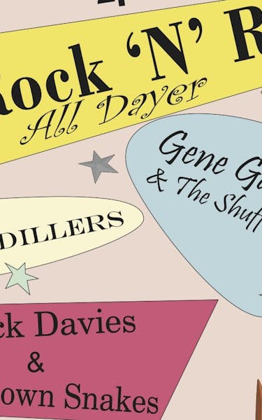 Gene Gambler & The Shufflers, The Killer Dillers, Livestock Davies & the Lowdown snakes, The Rhythm Sticks