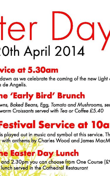 Easter Day Services And Easter Lunch