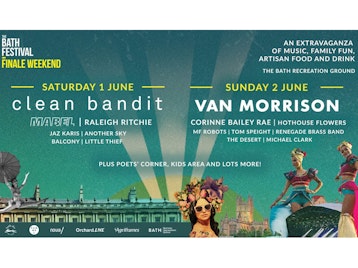 Bath Festival Finale Weekend 2019: Clean Bandit, Mabel, Raleigh Ritchie, Jaz Karis, Balcony, Little Thief, Another Sky, Van Morrison, Corinne Bailey Rae, Hothouse Flowers, MF Robots, Renegade Brass Band, The Desert, Michael Clark, Tom Speight picture