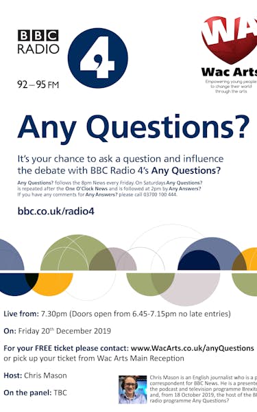 BBC's Any Questions at Wac Arts