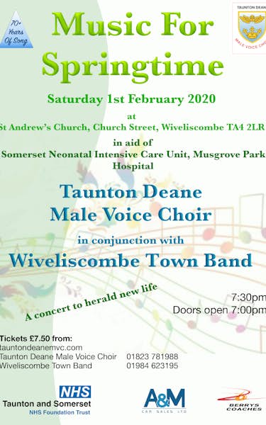 Taunton Deane Male Voice Choir, Wiveliscombe Town Band