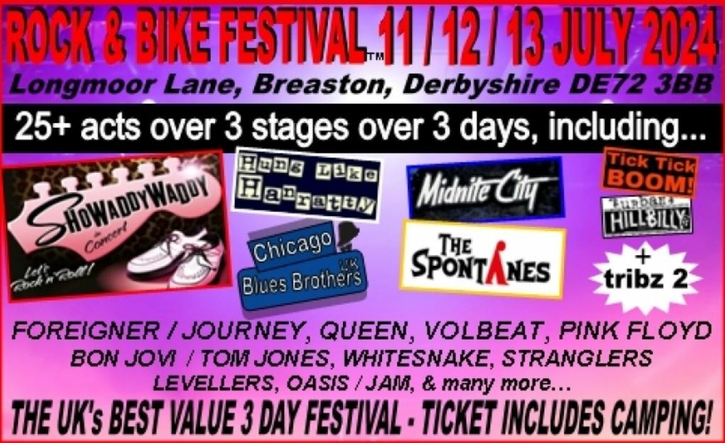 Rock and Bike Fest 2024 Nottingham Tickets at Notts Derby Showground on