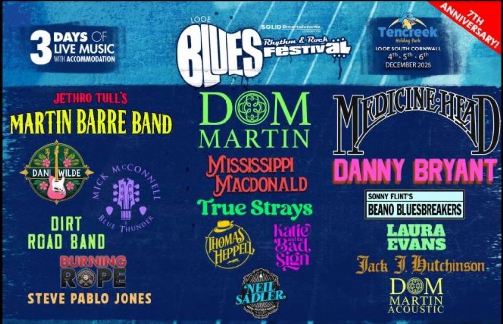 Looe Blues, Rhythm & Rock Festival 2026