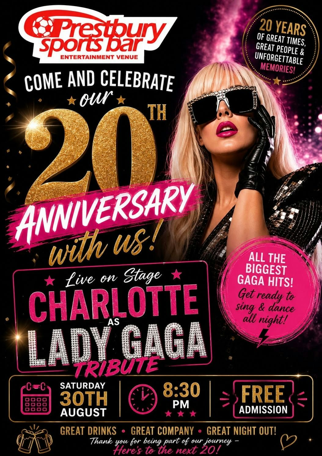 Picture of 20th Anniversay with Charlotte as Lady Gaga
