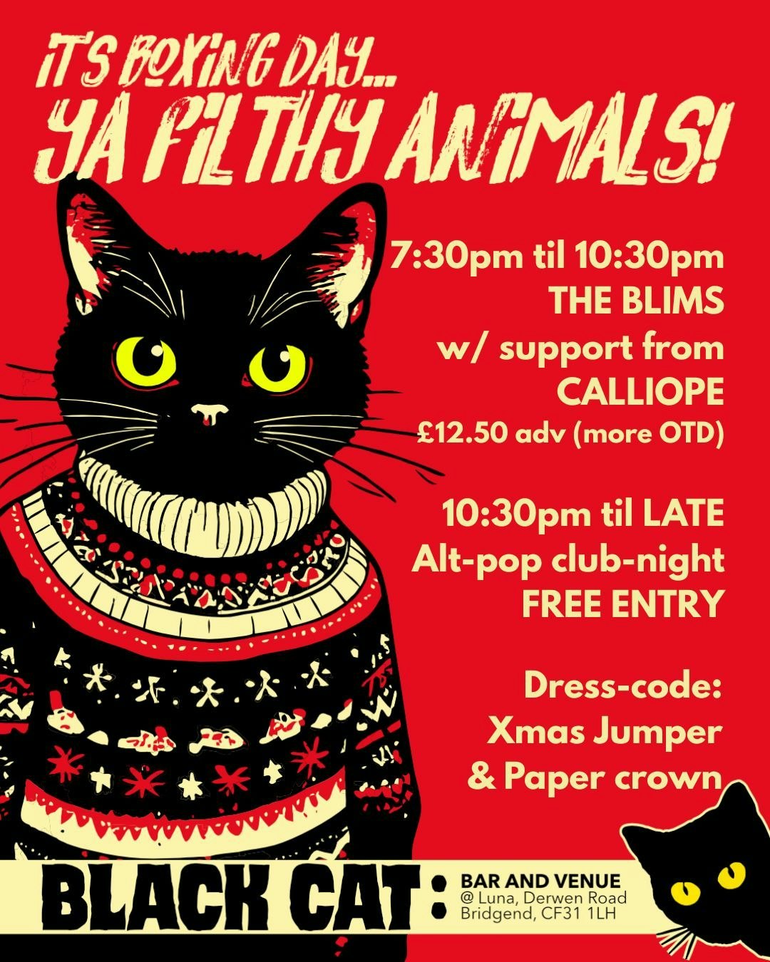 Ya Filthy Animals! Boxing Day Alt-Pop...