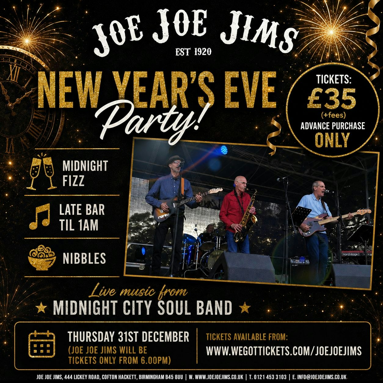 Picture of Joe Joe Jims New Year’s Eve Party Featuring Midnight City Soul Band!