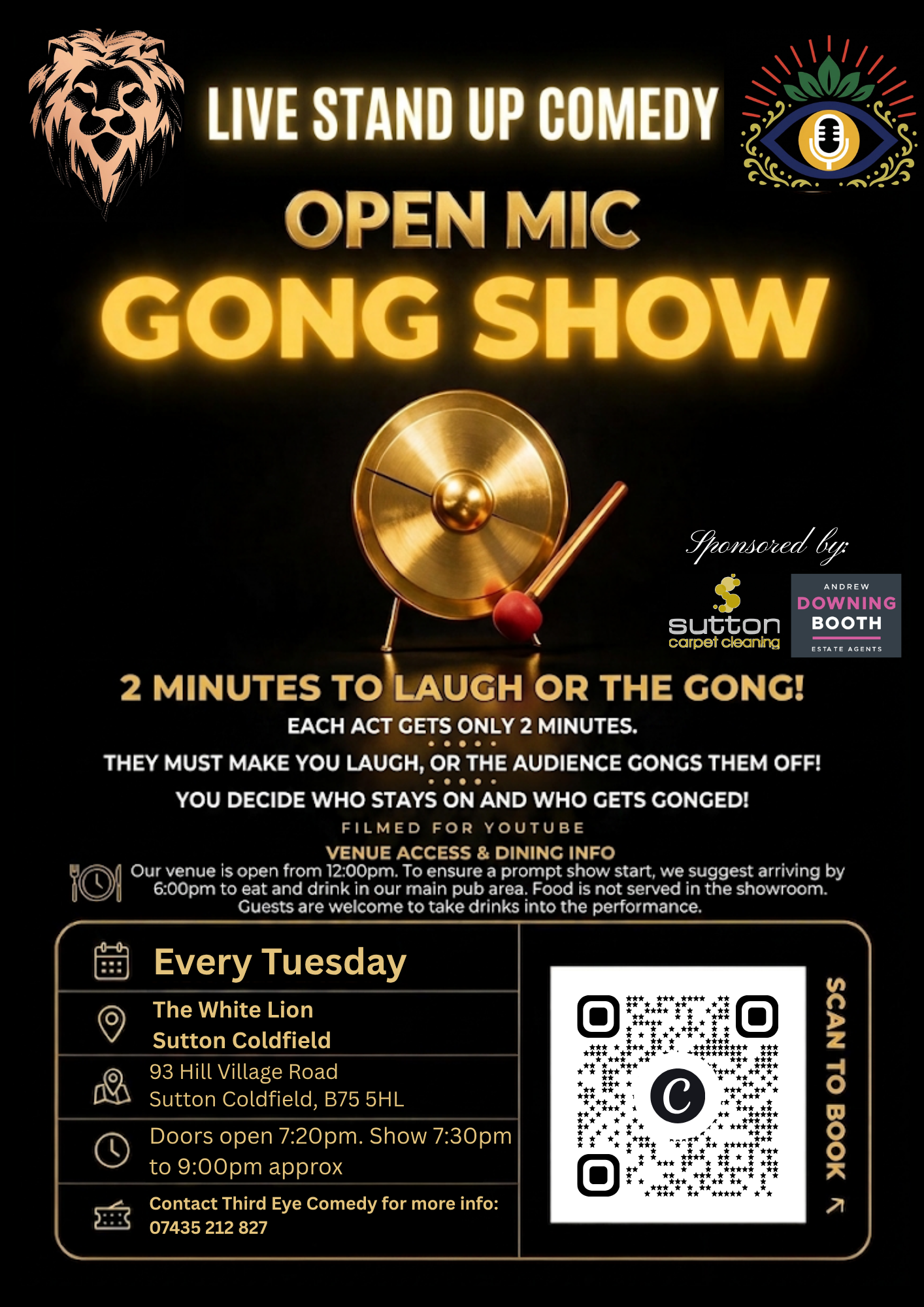 Live Stand Up Comedy Gong Show At The White Lion With Third Eye Comedy