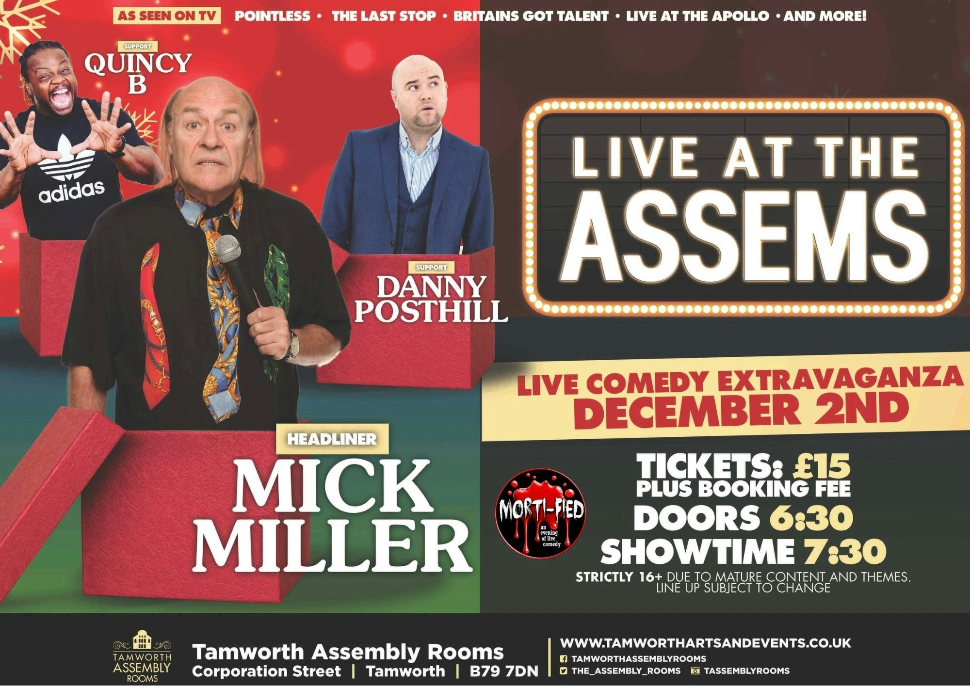 Christmas comedy live at the Assems