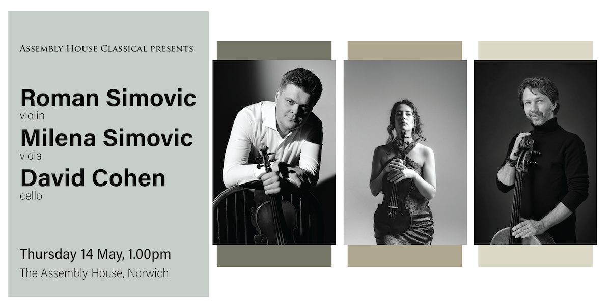 Picture of Roman Simovic, violin Milena Simovic, viola David Cohen, cello