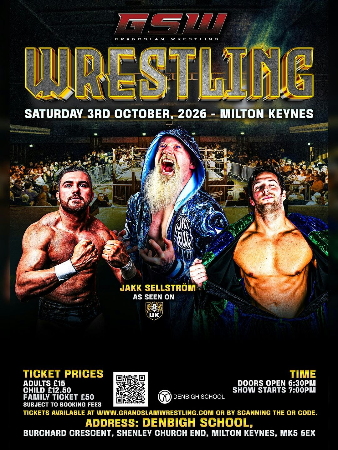 Picture of GrandSlam Wrestling Milton Keynes Live! Featuring Former WWE UK NXT Star Jakk Sellstrom