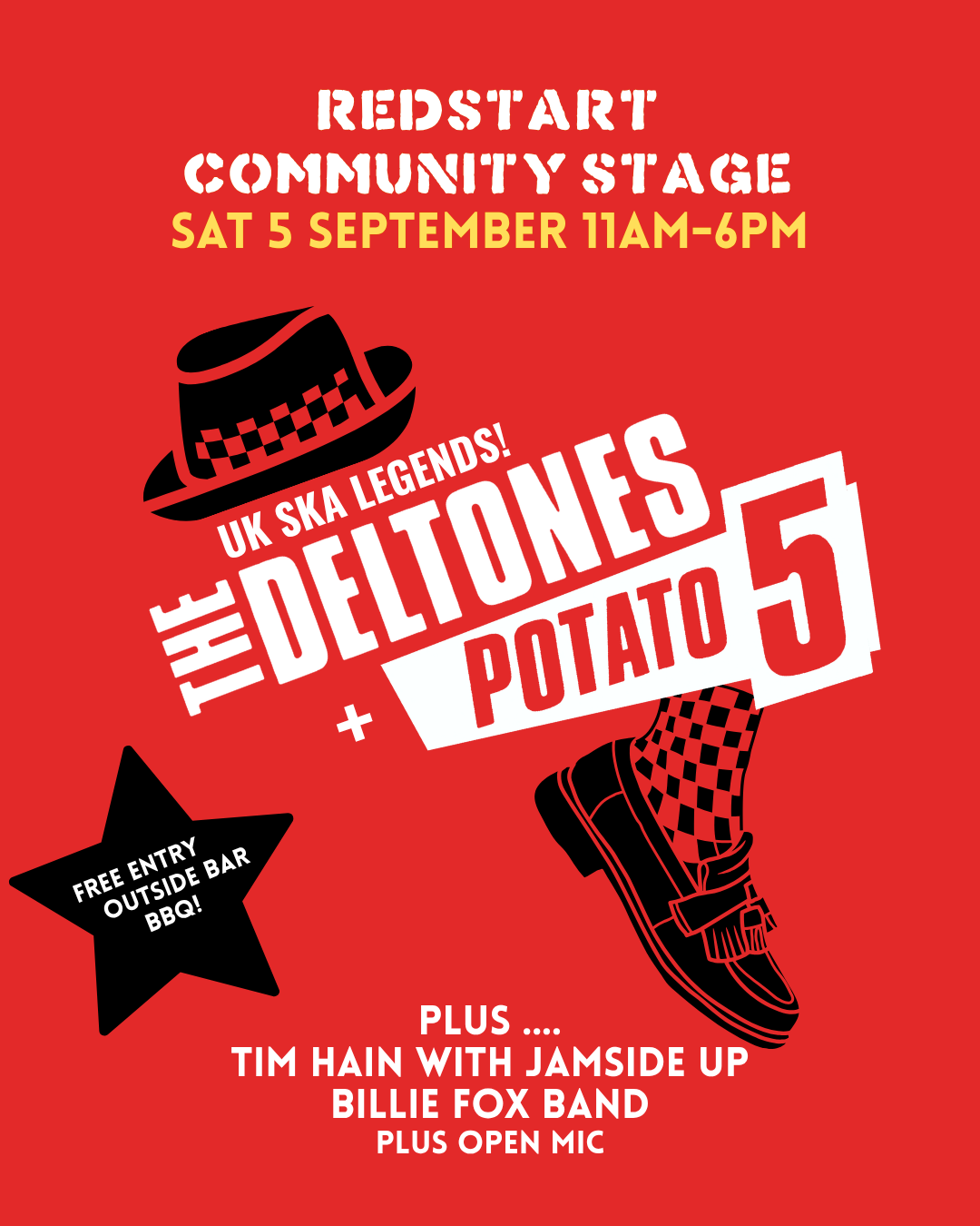 Redstart Community Stage for the Redhill Arts Takeover (outside Posadero Lounge)