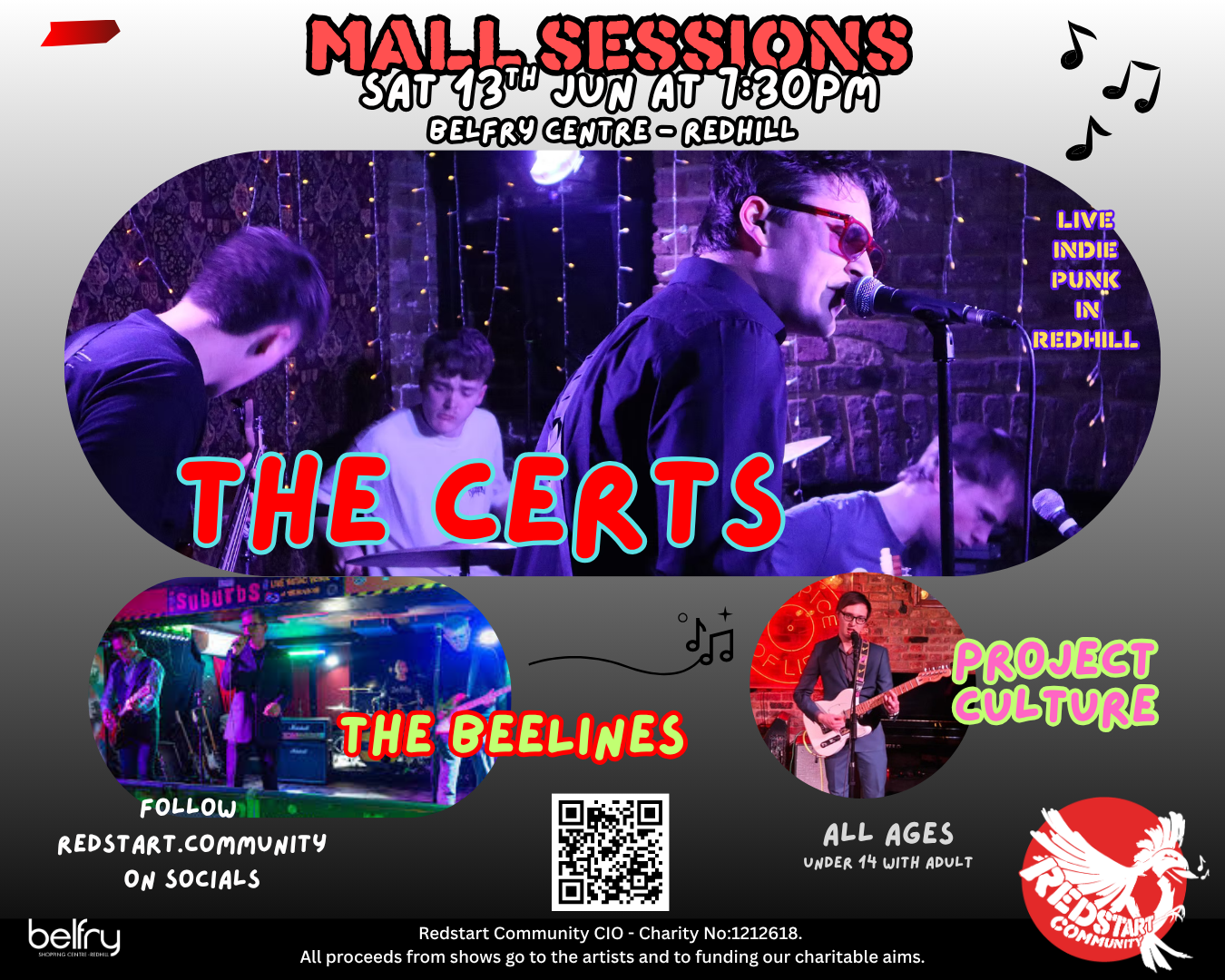 "THE CERTS" at the Mall Sessions with "The Beelines" and "Project Culture"