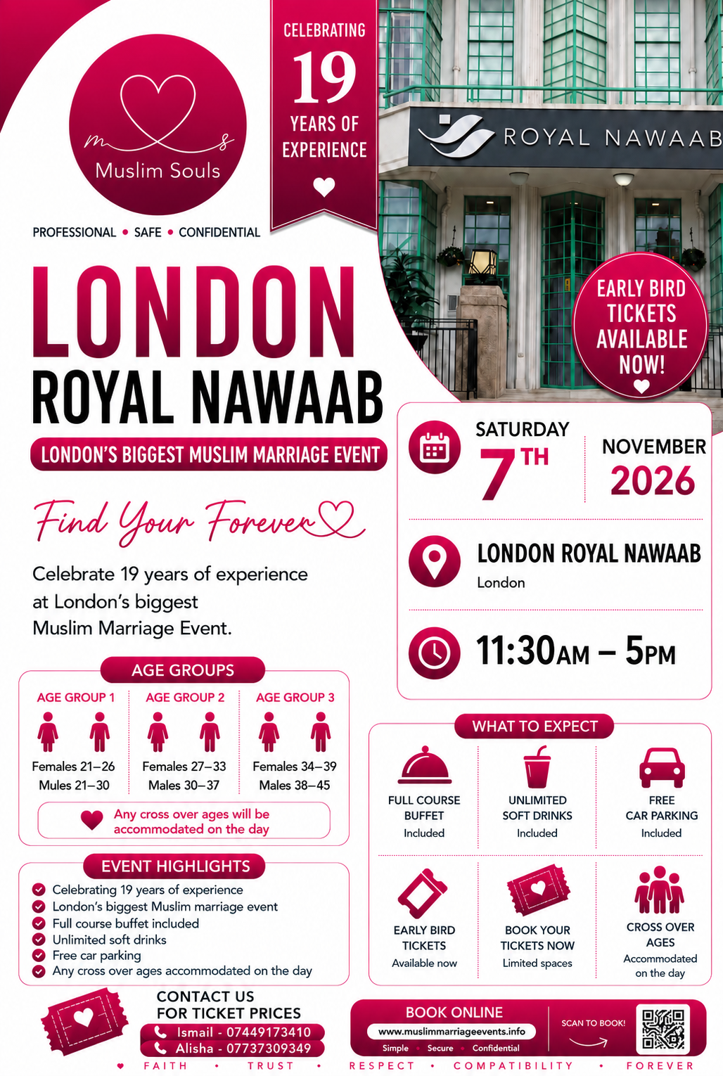 Muslim Marriage Events London - 3 Age Groups