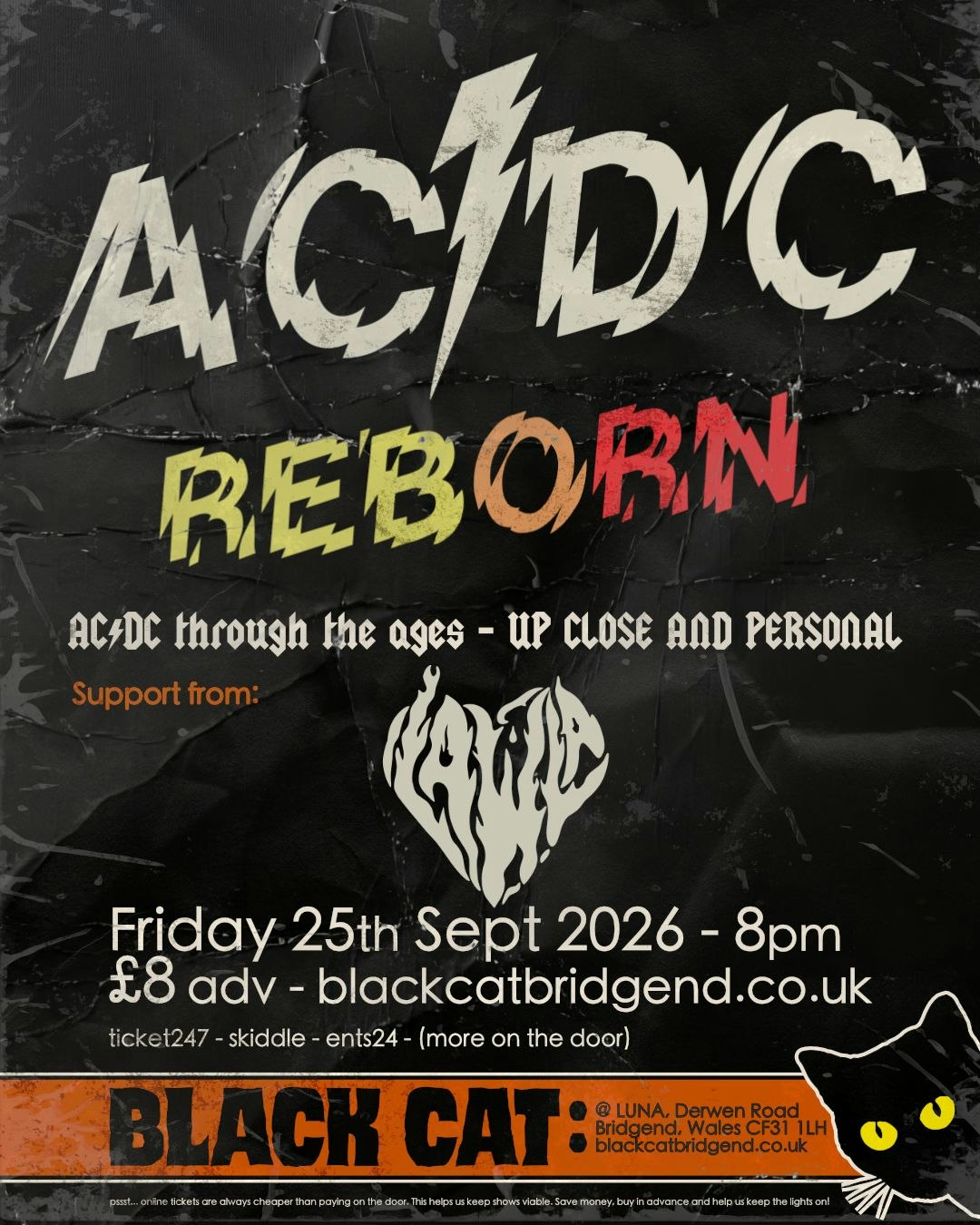 ACDC REBORN plus THE BLACK VULTURES at Black Cat, Bridgend