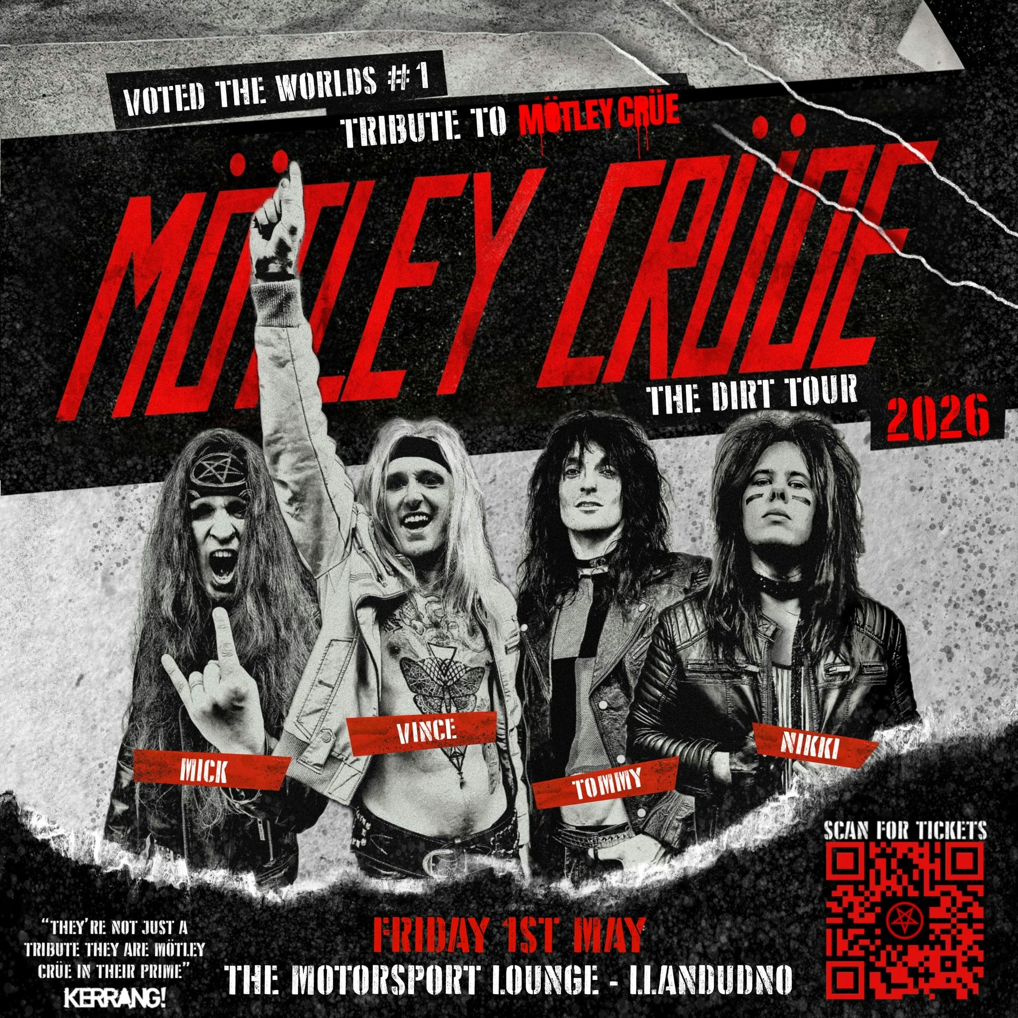 Motley Crude at The Motorsport Lounge, Llandudno