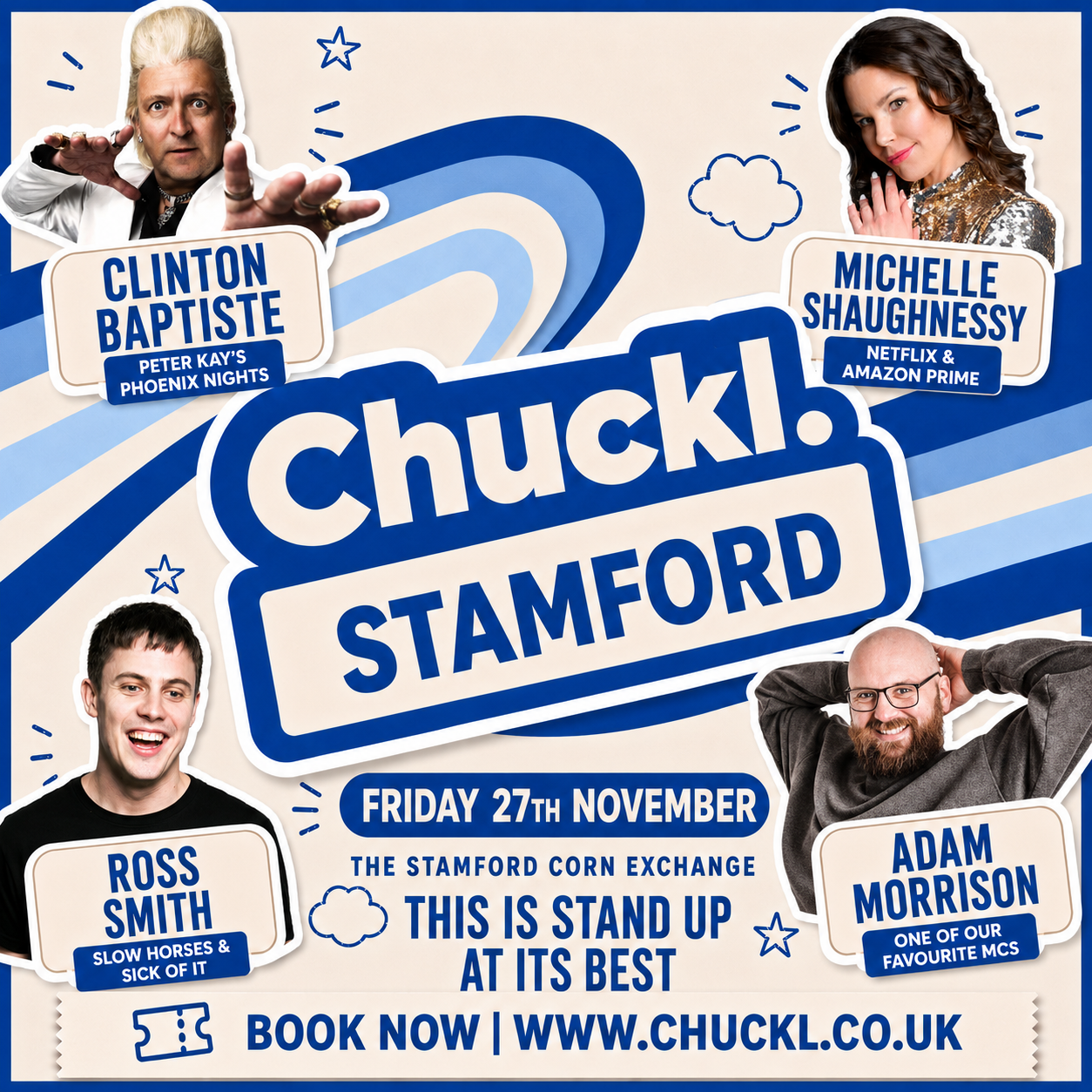 Picture of November Comedy Club Featuring Clinton Baptiste, Michelle Shaughnessy, Ross Smith and Adam Morrison Fri 27 Nov 2026 Book