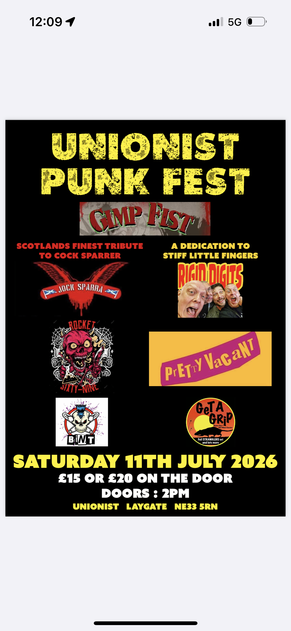 Unionist Punk Fest appearing at this event