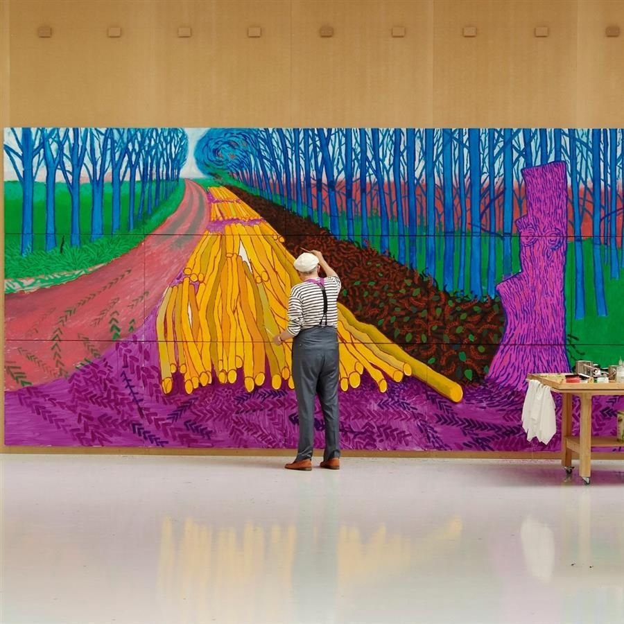 Picture of David Hockney at the Royal Academy of Arts