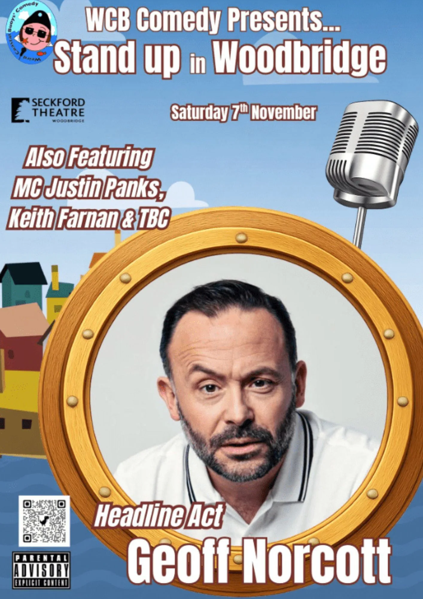 Picture of WCB Comedy Premier Stand up Special in Woodbridge with headliner Geoff Norcott