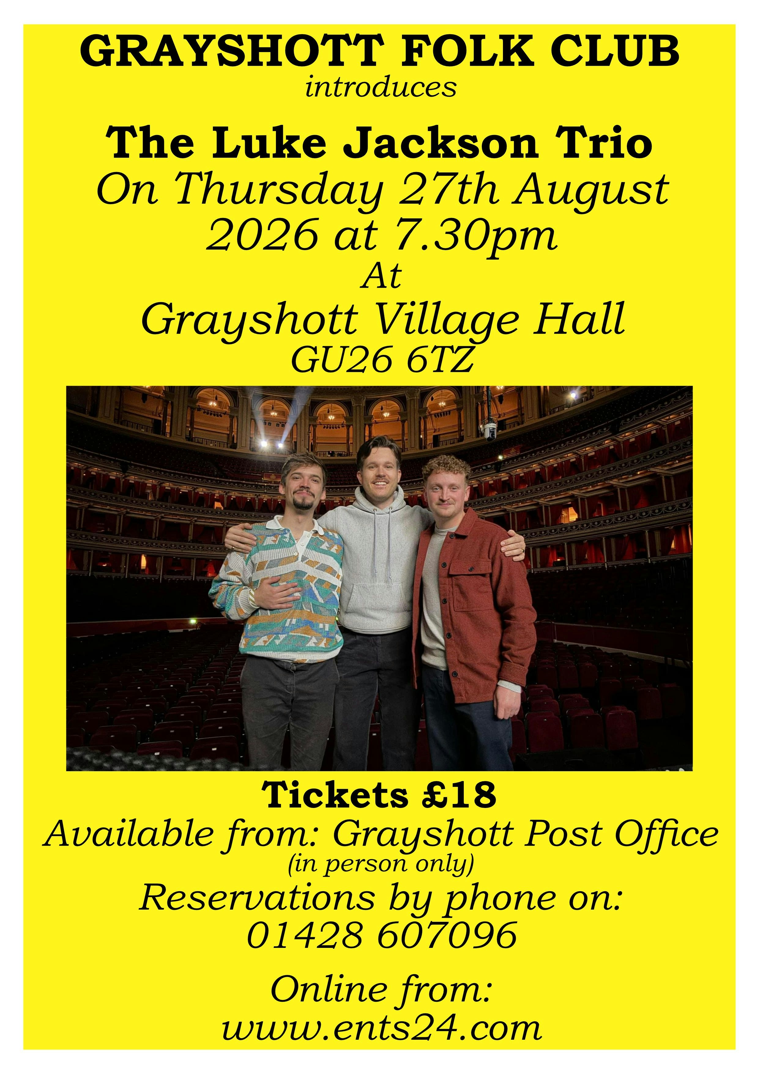 Luke Jackson Trio appearing at this event