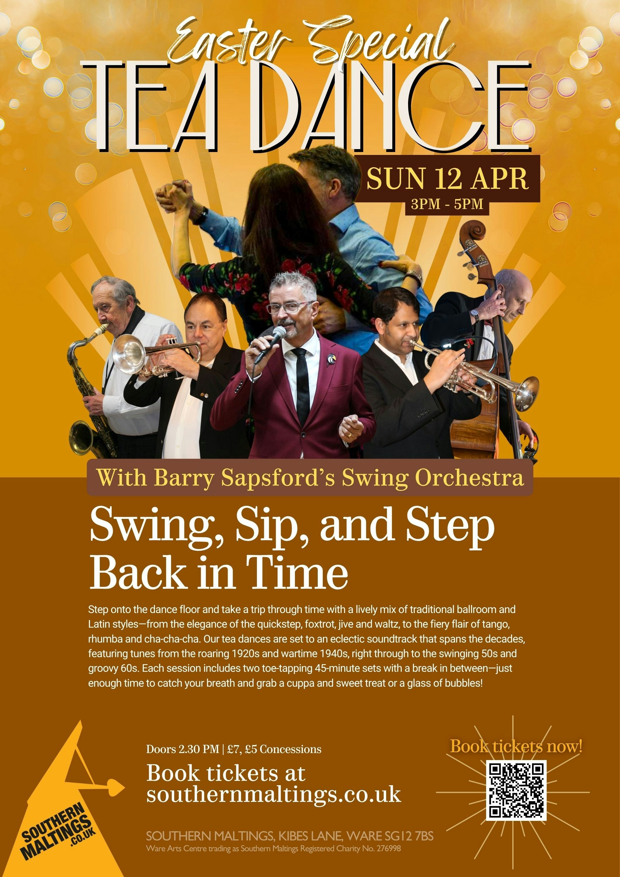 Easter Special Dance with a live Swing Band featuring vocals of Barbara Hopkin and Tom Miller